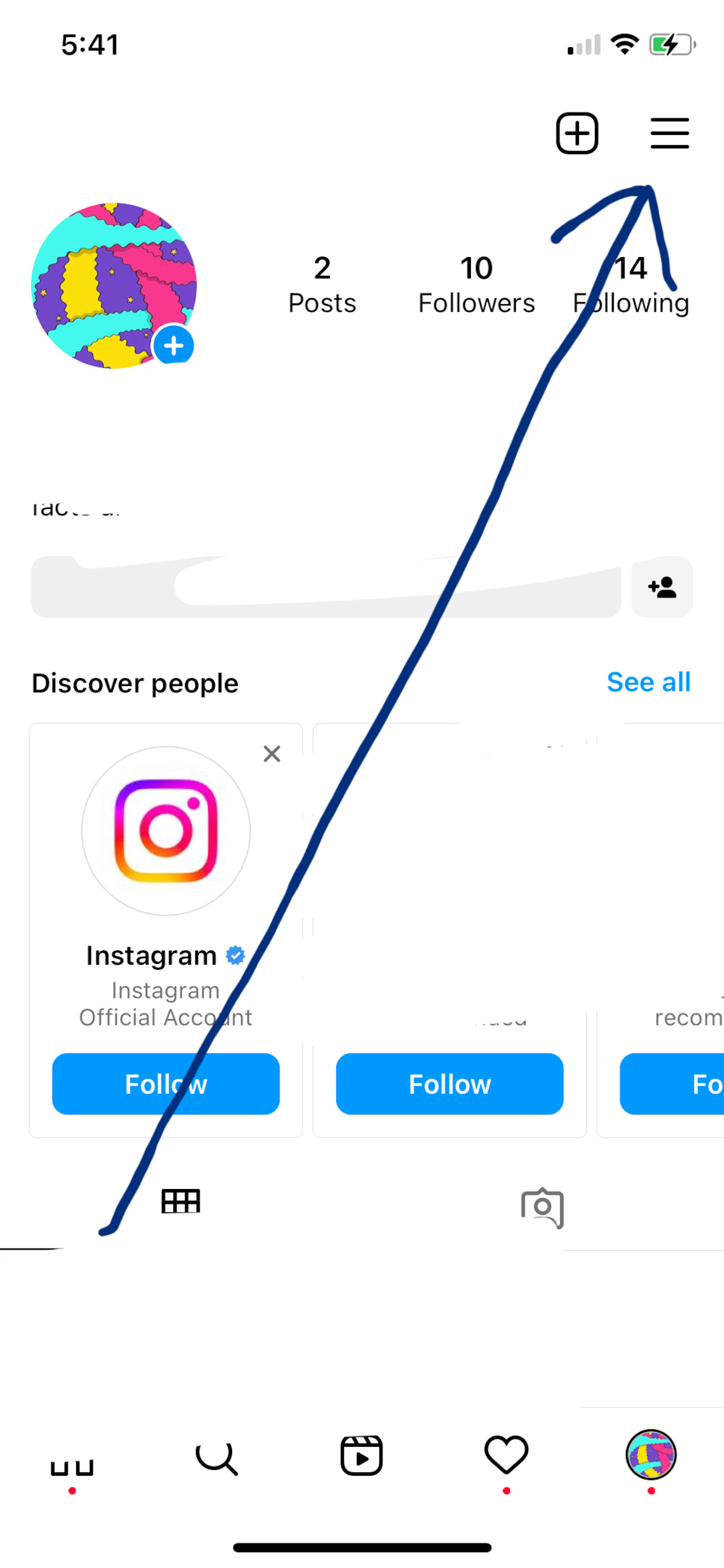 Screenshot of Instagram