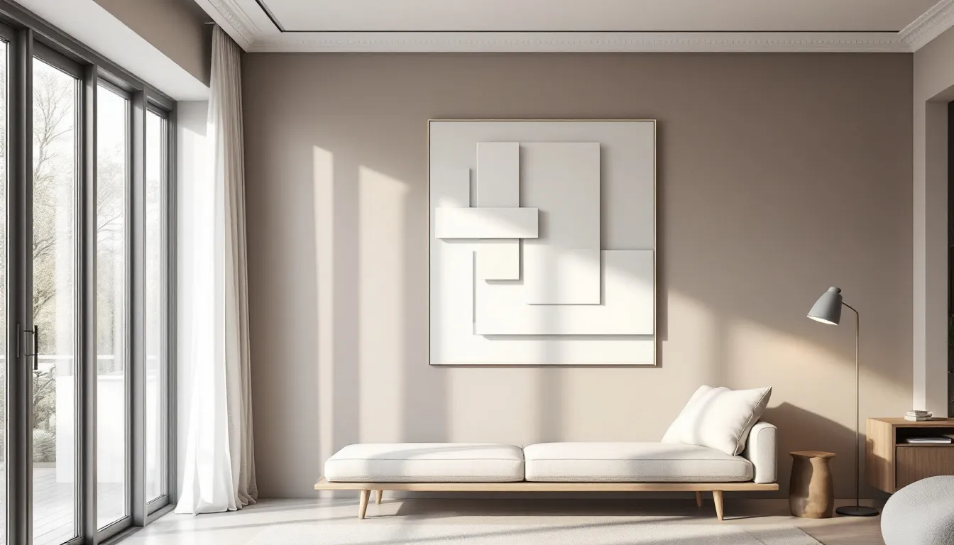 Benefits of minimalist wall art showcased in a modern interior.