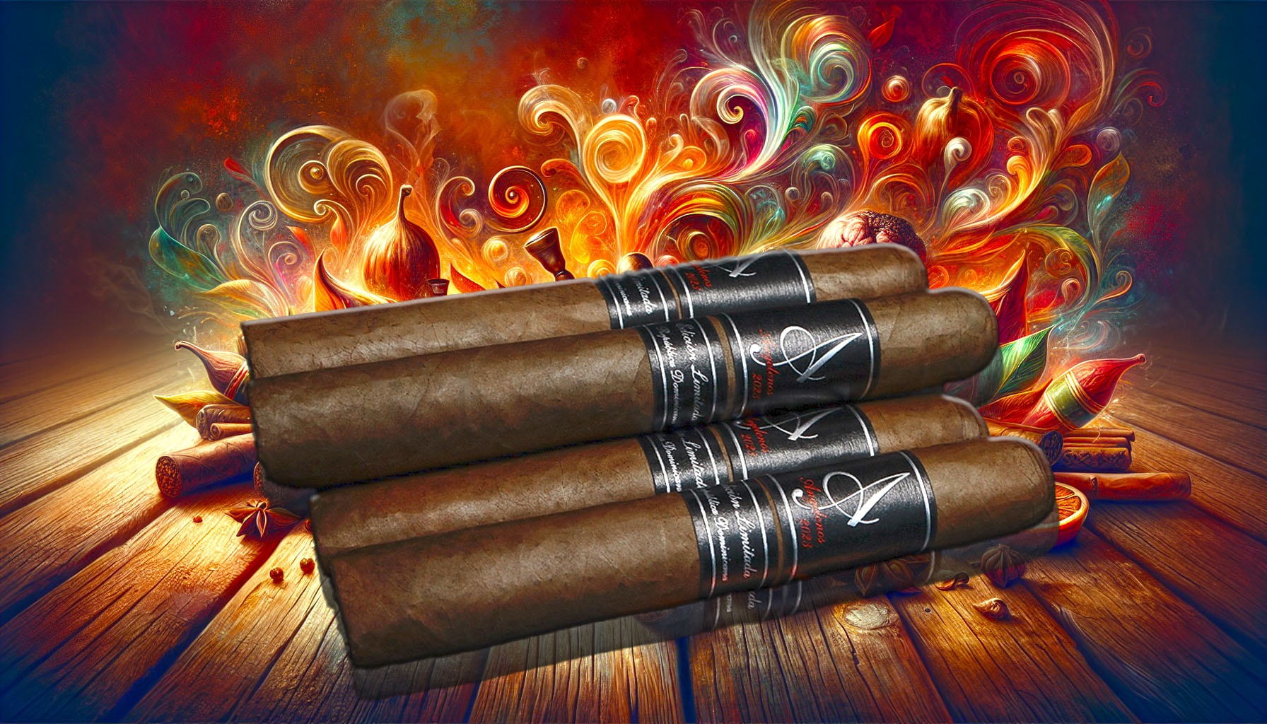 A detailed illustration of the essence of God of Fire Angelenos cigars, highlighting their unique flavors and aromas.