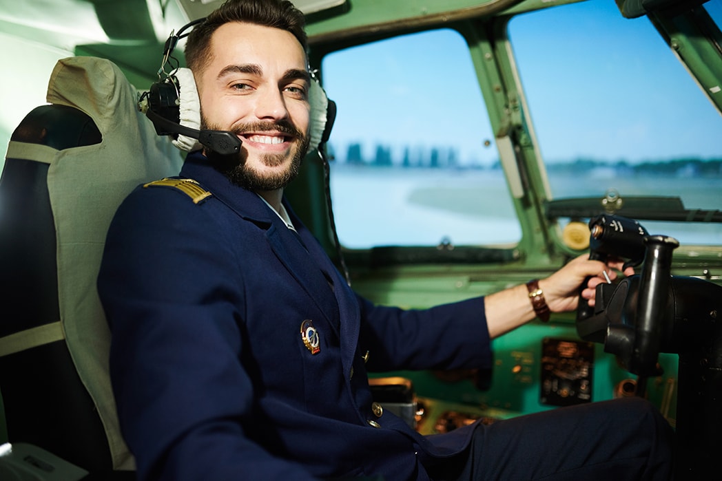 flight instructor teaching student pilot