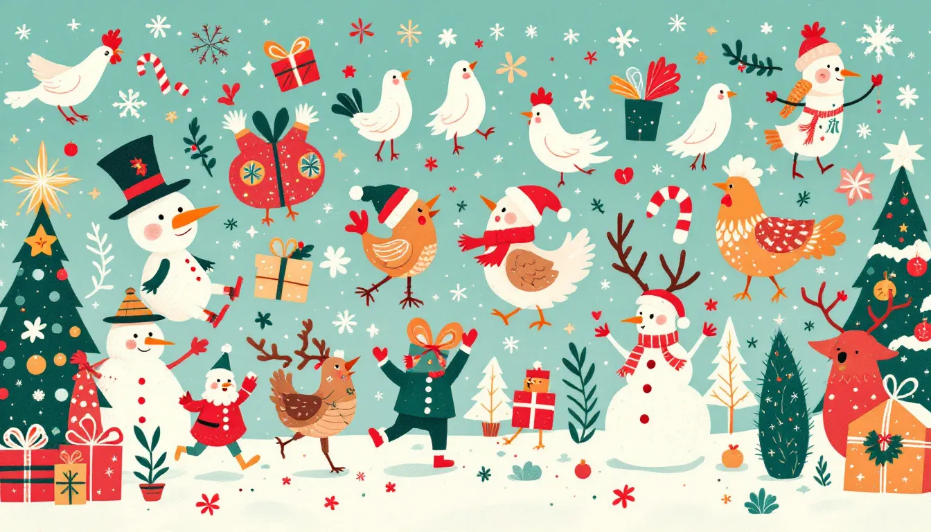 A visual representation of the total number of gifts received during the twelve days of Christmas.