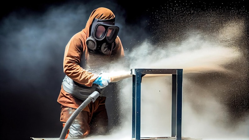 Sandblasting metal