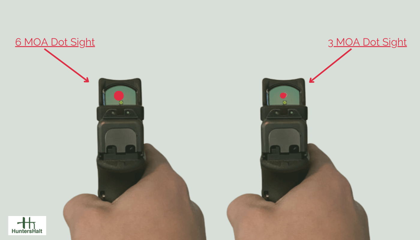 comparing the two differnt dot sights: 3 MOA vs 6 MOA