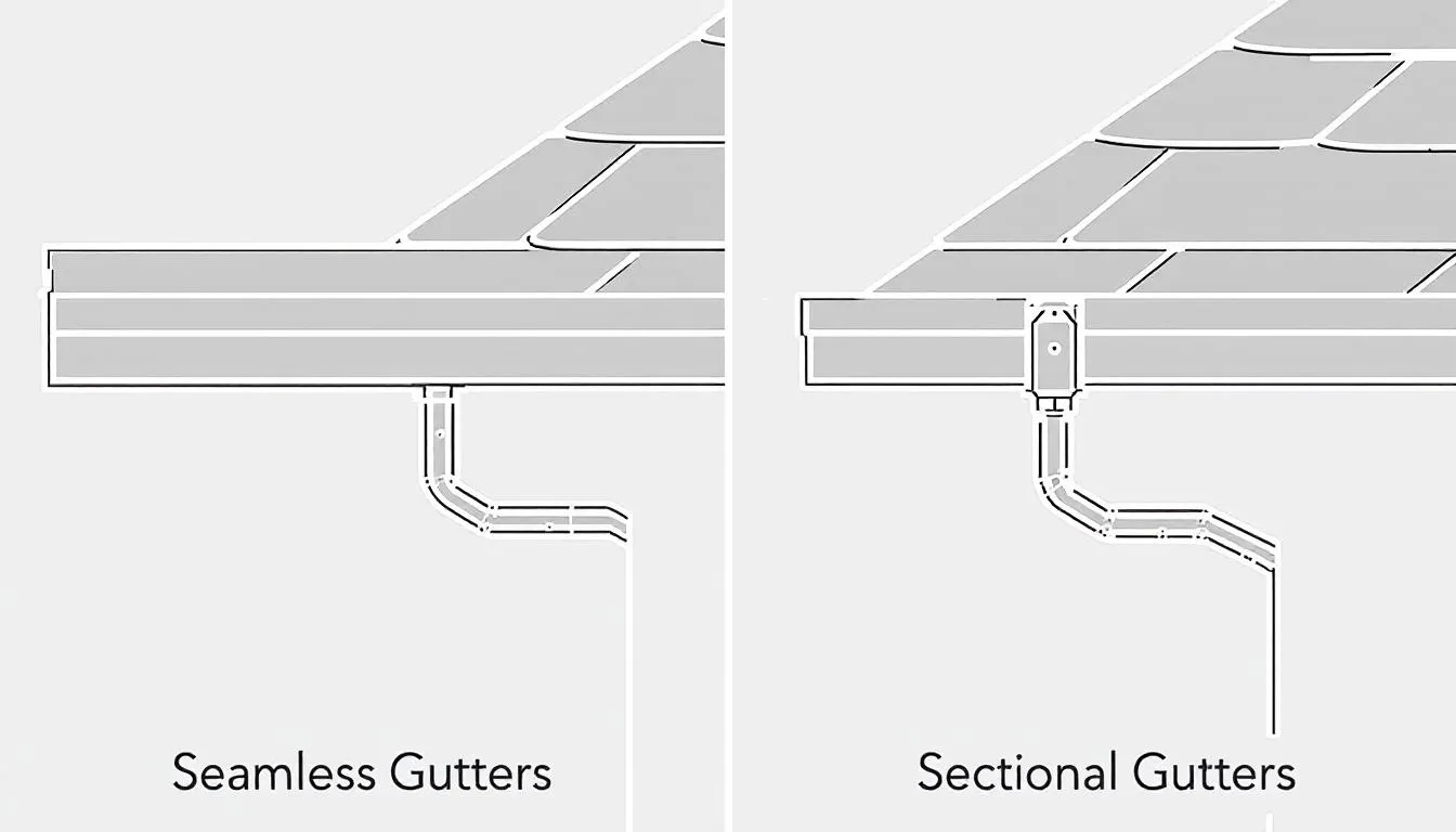 Cost comparison between seamless and sectional gutters.