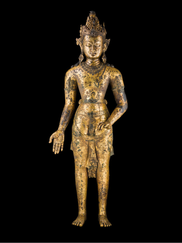 Wisdom Buddha, Tibet, 12th century, gilt bronze, the Xuzhou Collection of Buddhist Art.