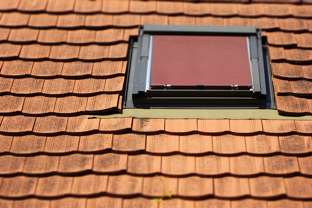 Skylight with a metal strip for flashing. 