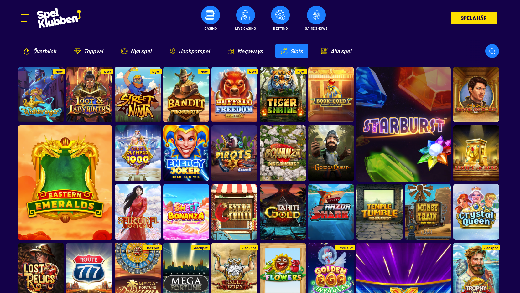 spelklubben recension utbud i casino