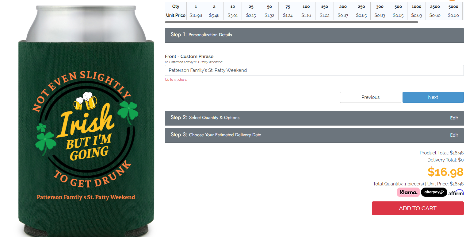 Easy Customization, Bulk Prices & Fast Turnaround