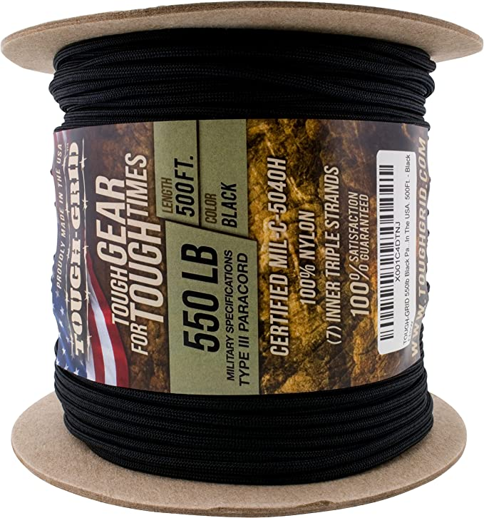 Find Top Paracord Manufacturer in USA for Your Outdoor Adventure Now! 8 TOUGH-GRID 550 Paracord in the color black