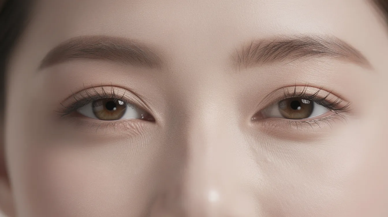 Primer plano de los ojos de una persona con una expresión relajada y natural, destacando el área alrededor de los ojos y las cejas, lo que podría ser relevante para quienes consideran la cirugía de párpados, como la blefaroplastia, para mejorar la apariencia de flacidez y exceso de piel.