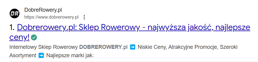 Opis Meta DobreRowery: wyróżniki to najlepsze marki niskie ceny i promocje!