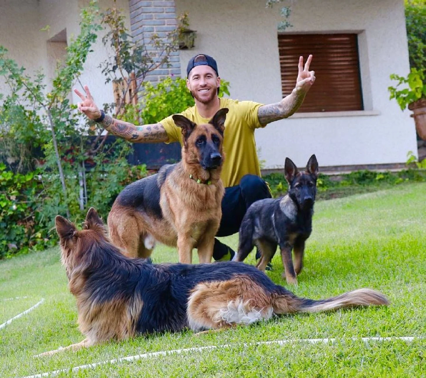 Sergio Ramos and his dogs