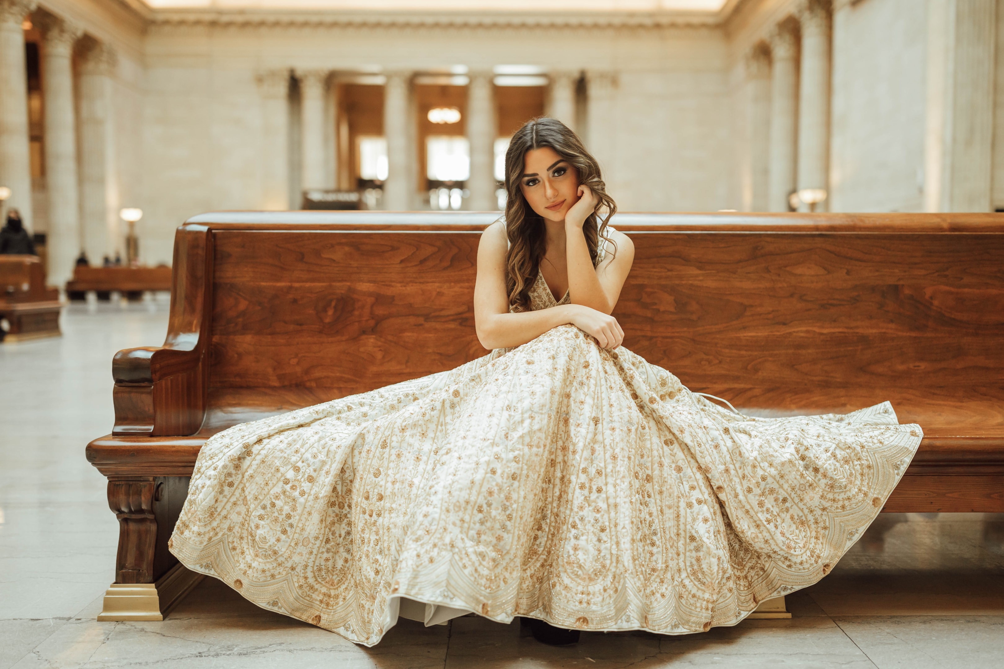 White bridal lehenga choli