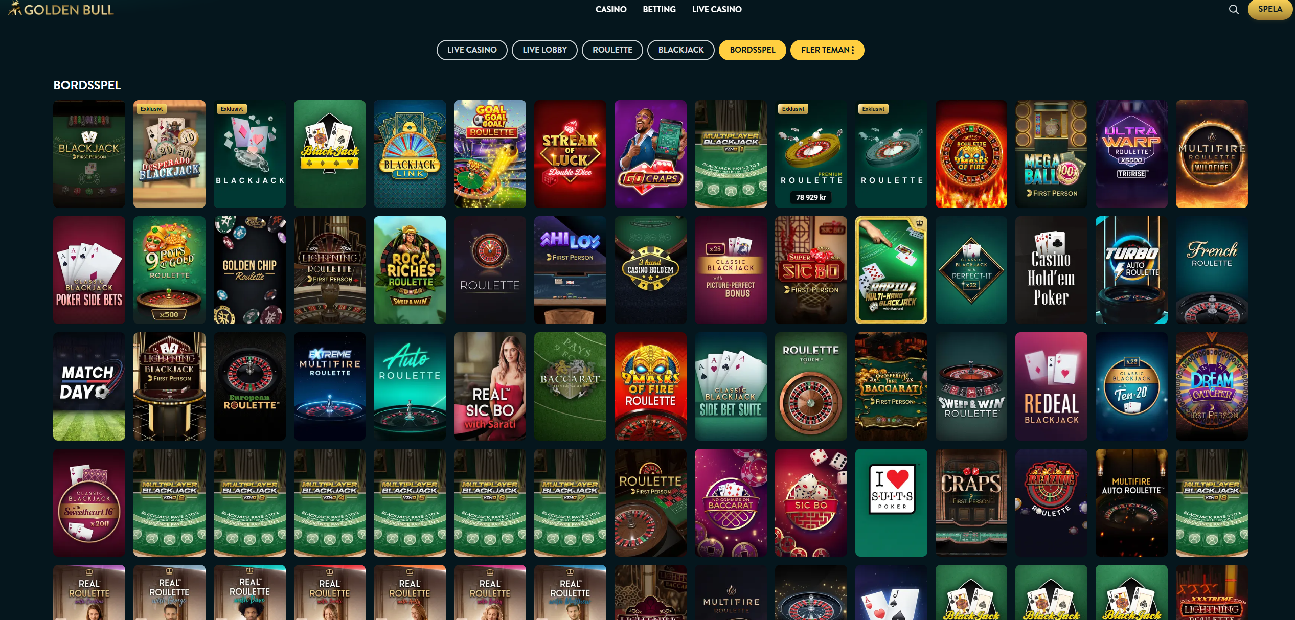 Bordsspel hos Golden Bull