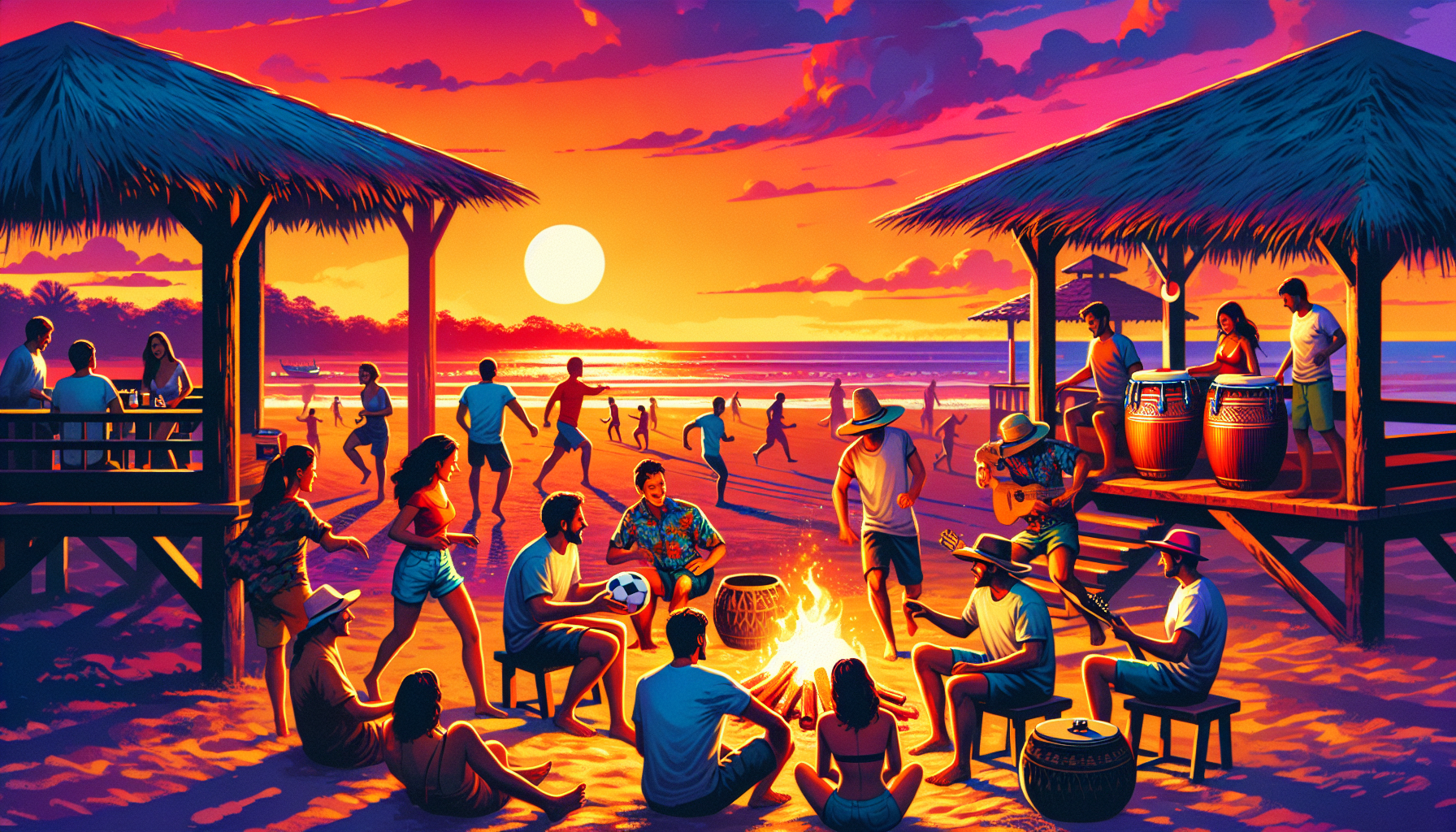 Illustration of Costa Rican leisure activities