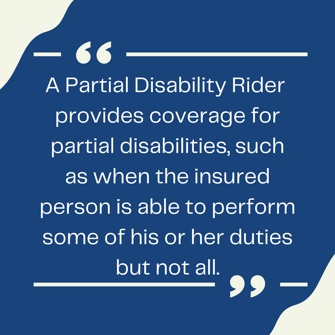 What Is A Partial Disability Rider?