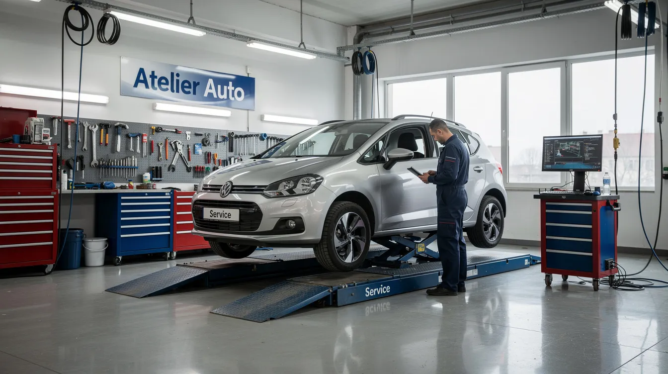 autoturism pe rampa pentru verificare sistem climatizare auto Damianis Brasov