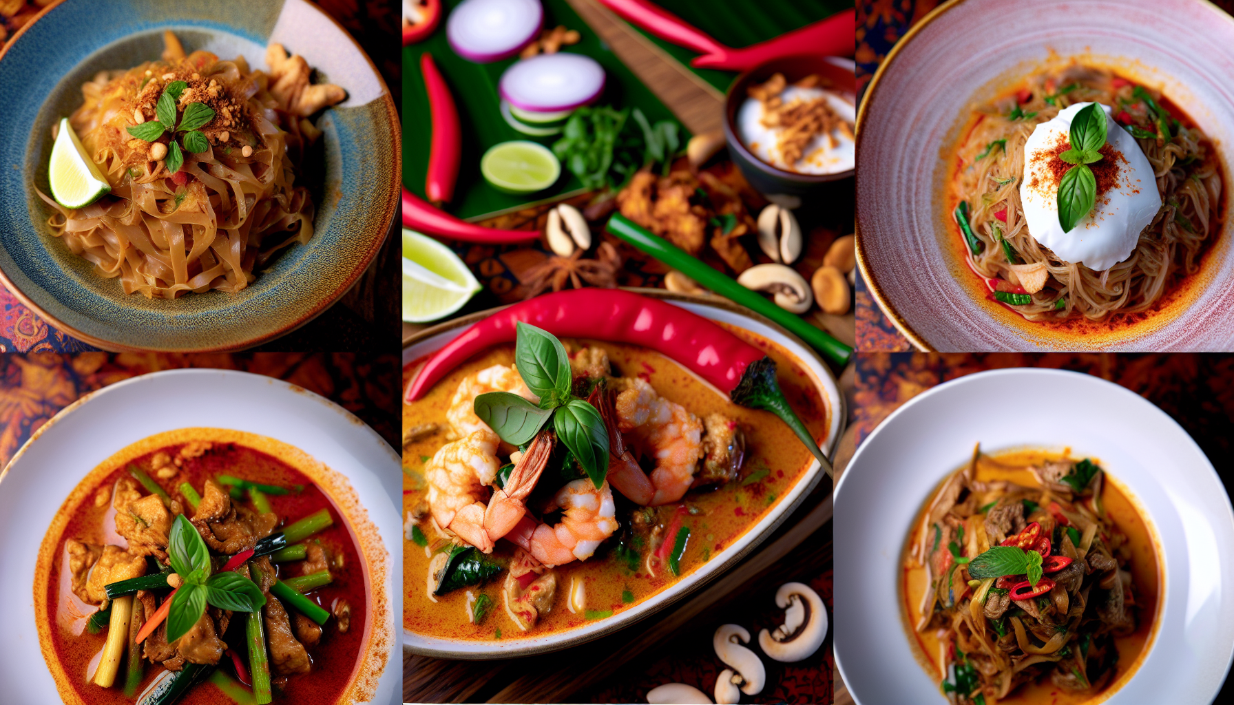 Collage of Thai food dishes in Fort Lauderdale