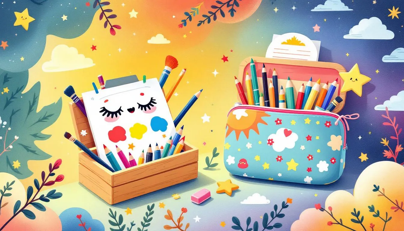 Creative gifts for school-age kids, including DIY art kits and custom pencil cases.