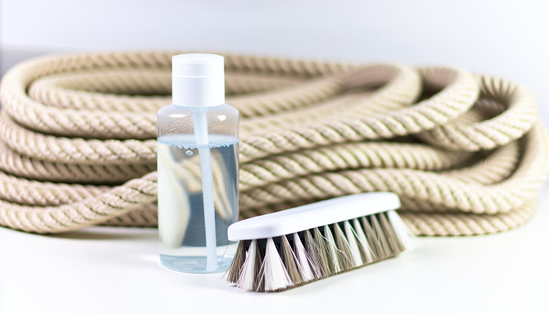 Cleaning solution and brush for rope laces