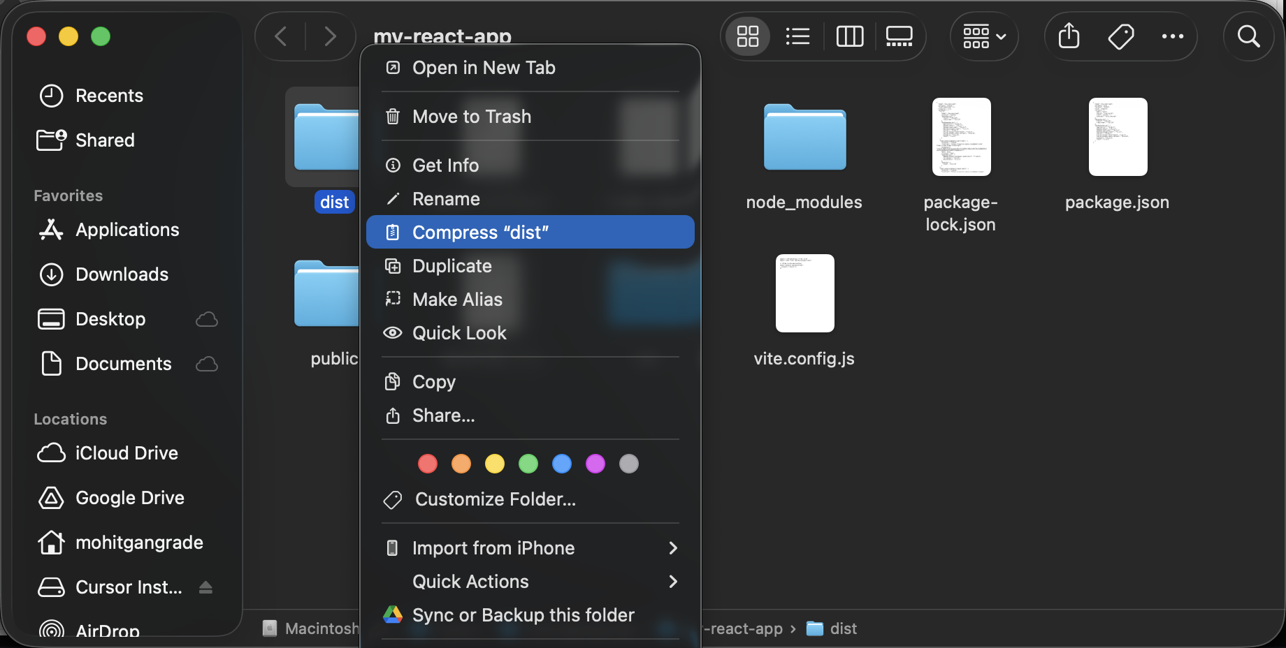 Compress the built files into a ZIP file