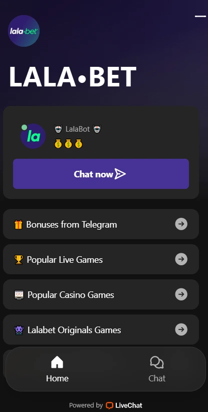 Lalabet Live Chat option