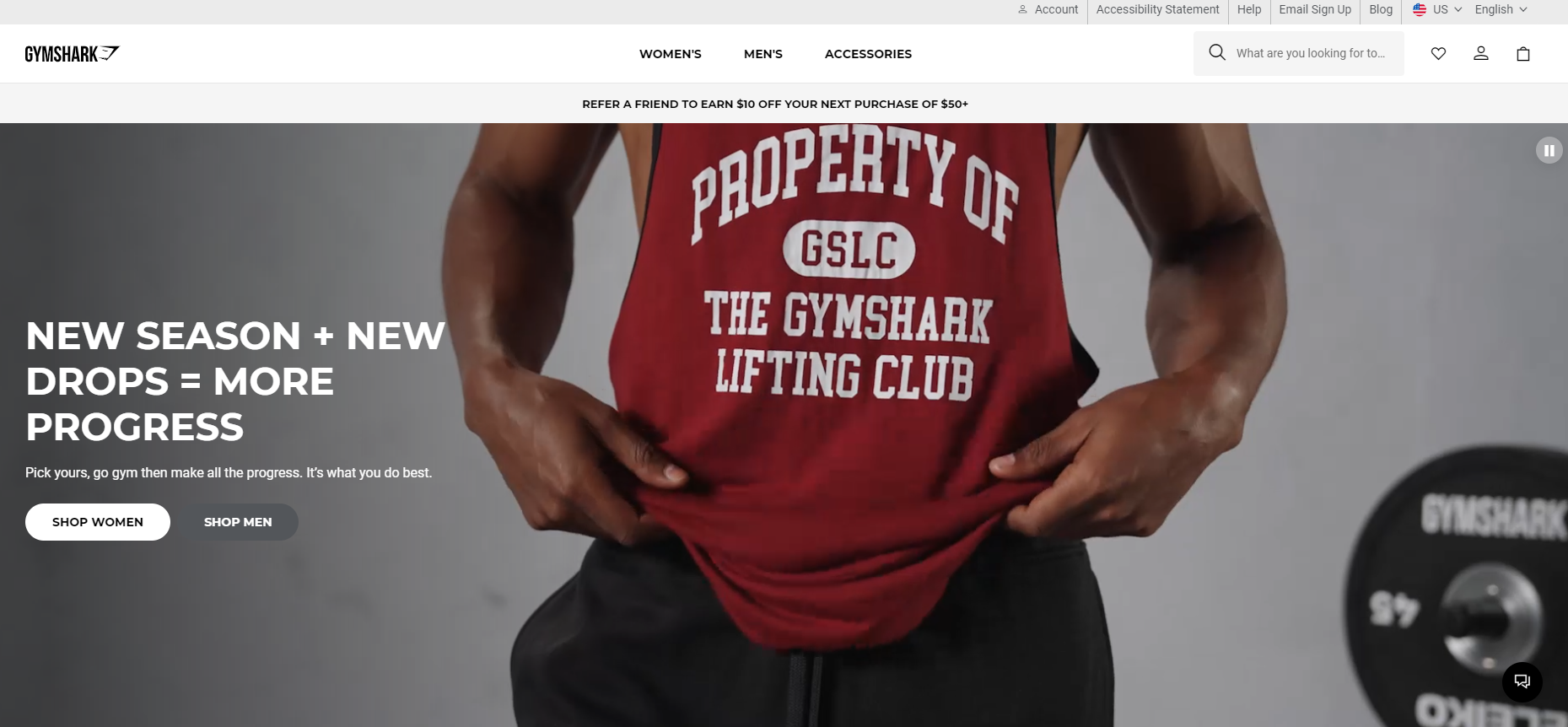 gymshark shopify vs own website