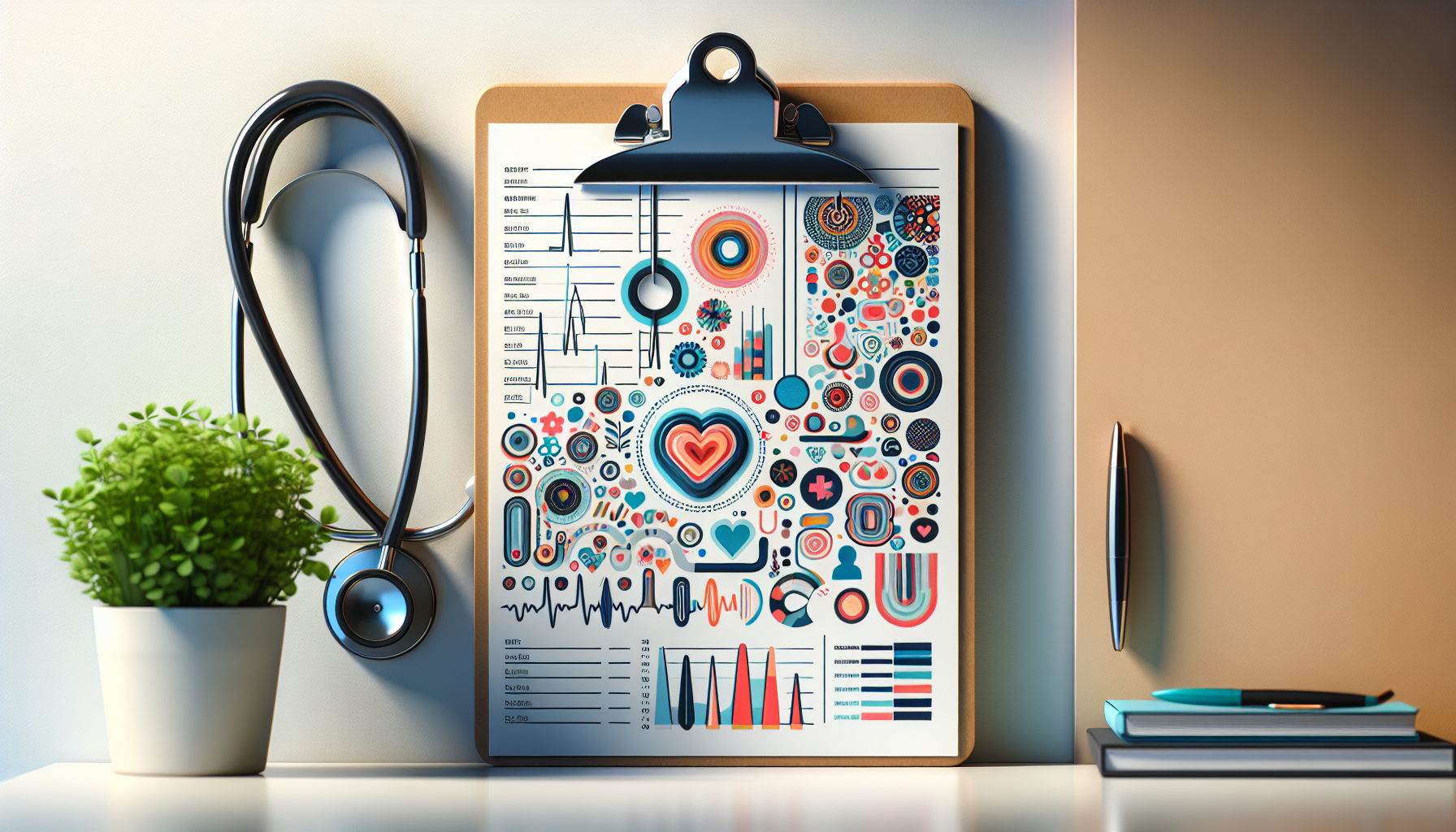 Illustration of a medical chart with survival statistics