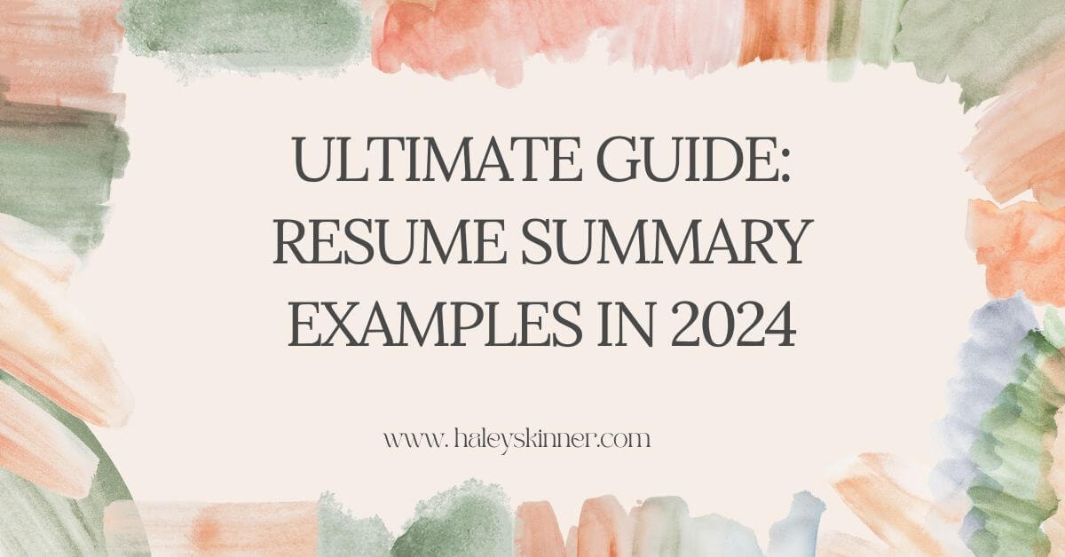 Resume Summary Examples in 2024