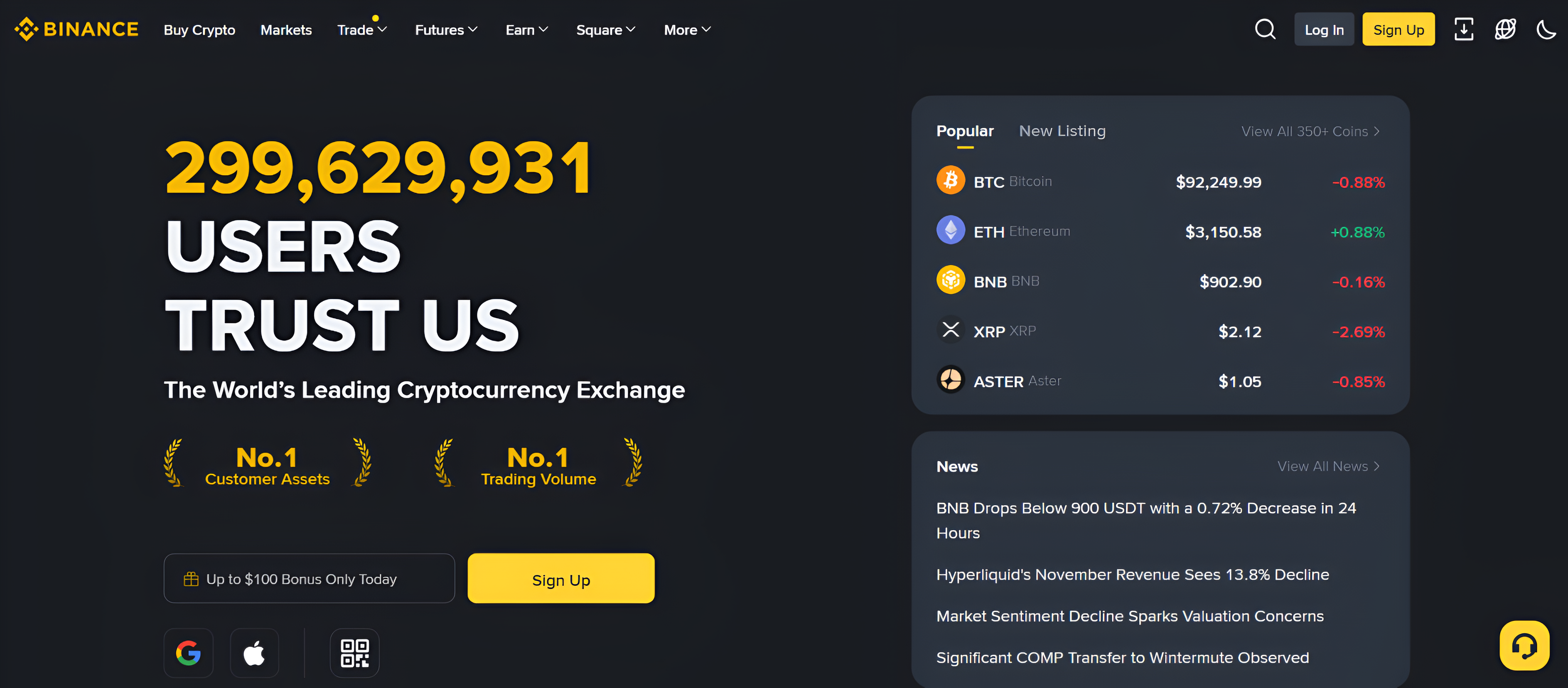 Binance - No KYC Crypto Exchanges