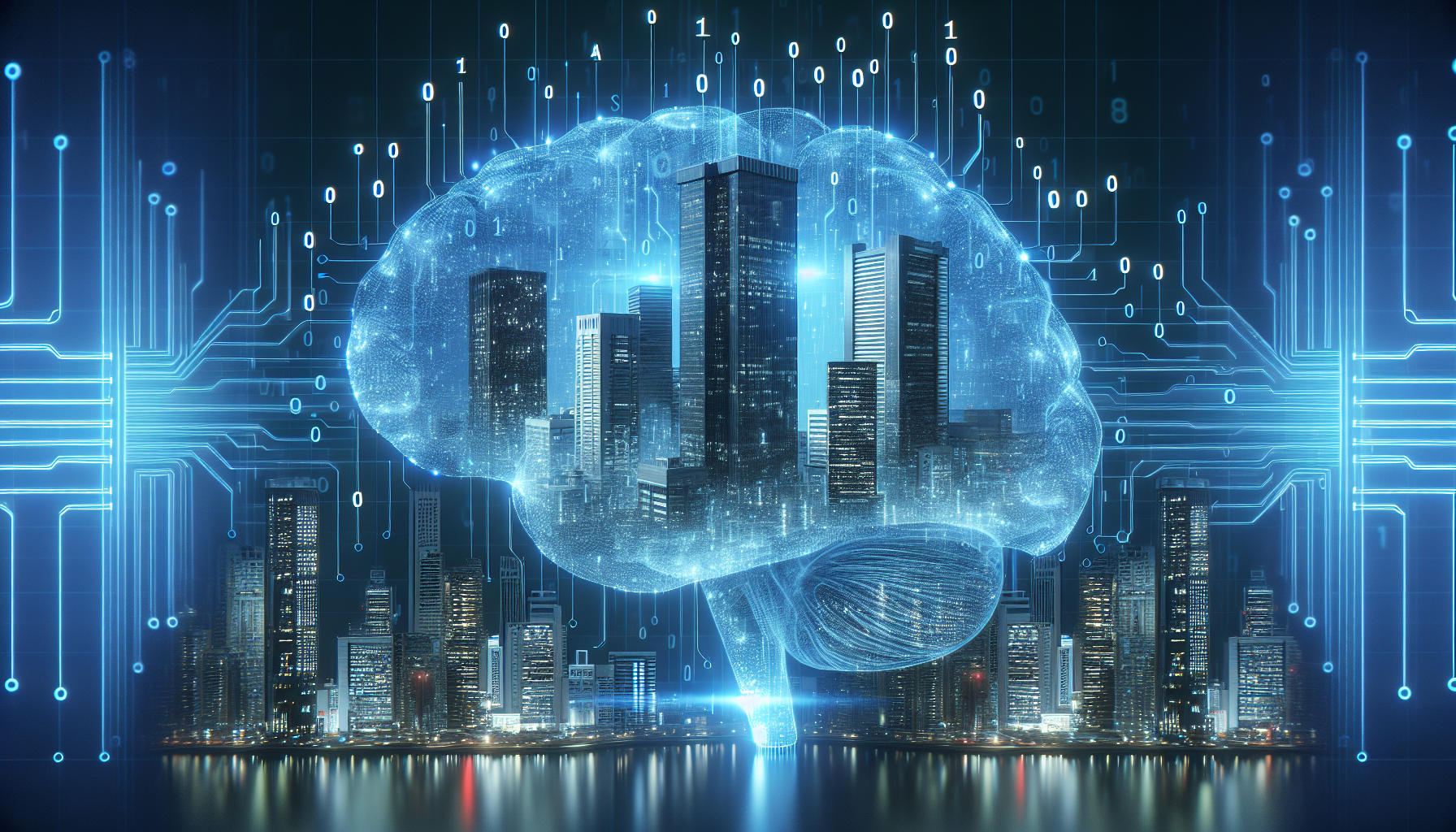 Artificial intelligence concept with digital brain and data analysis