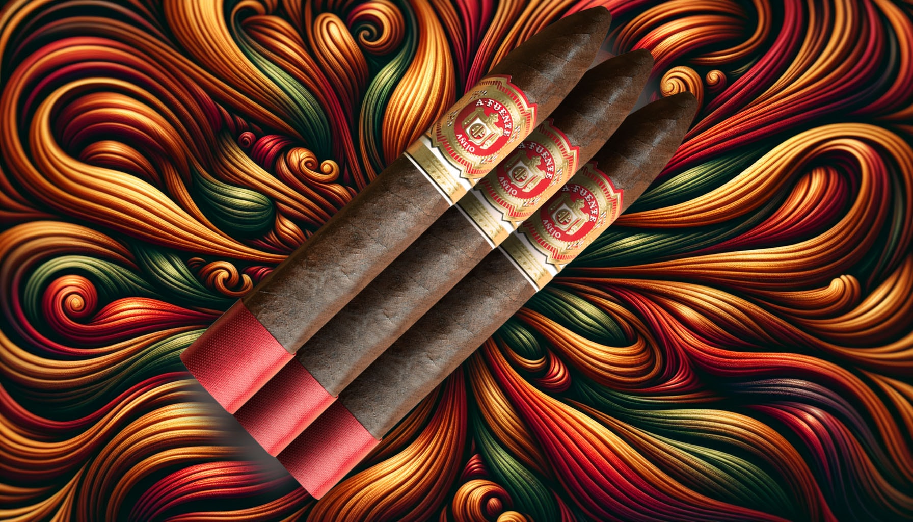 A cartoon depiction of the Arturo Fuente Anejo No. 77 cigar highlighting its unique shape.