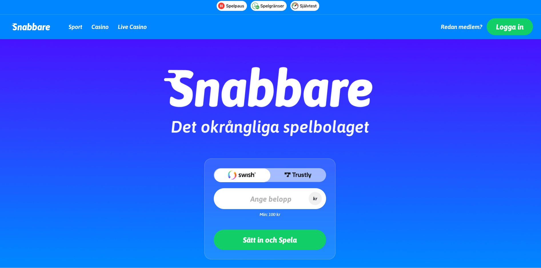 Snabbare startssida