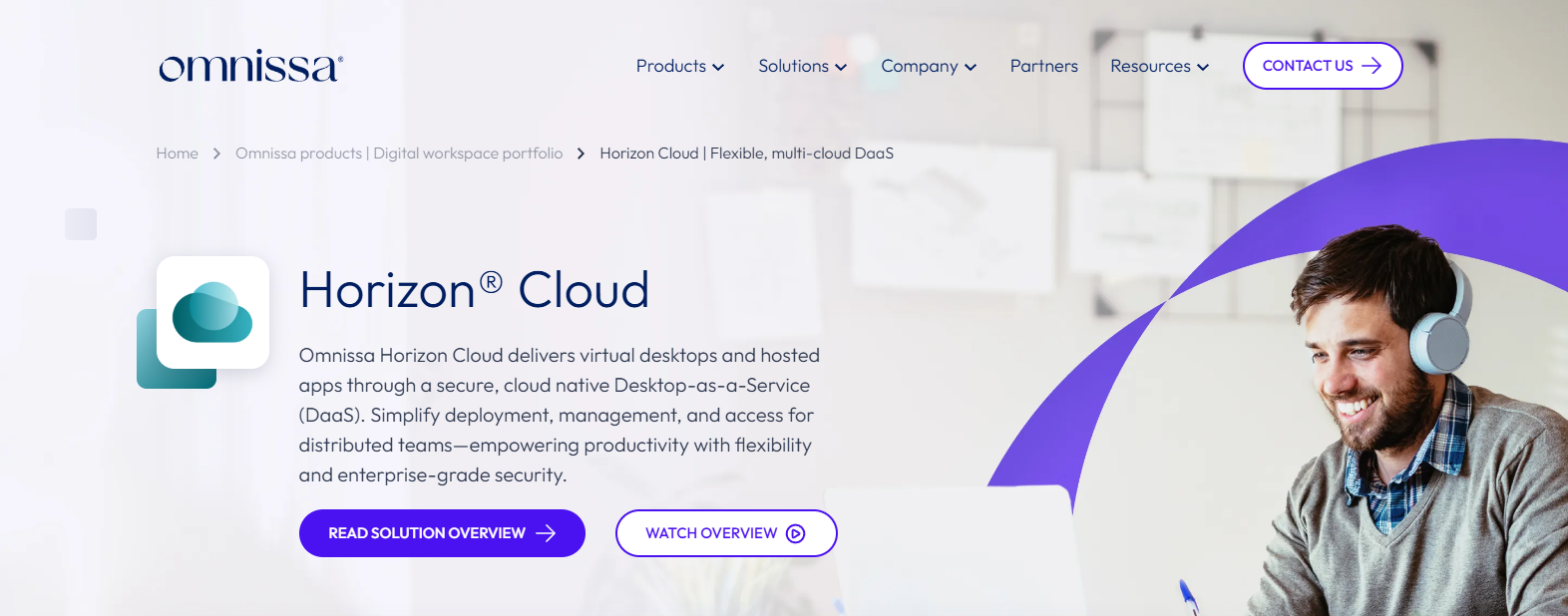 Omnissa Horizon Cloud Desktop as a Service platform providing secure virtual desktops, cloud-native application delivery, and scalable remote workspace solutions for distributed teams.
