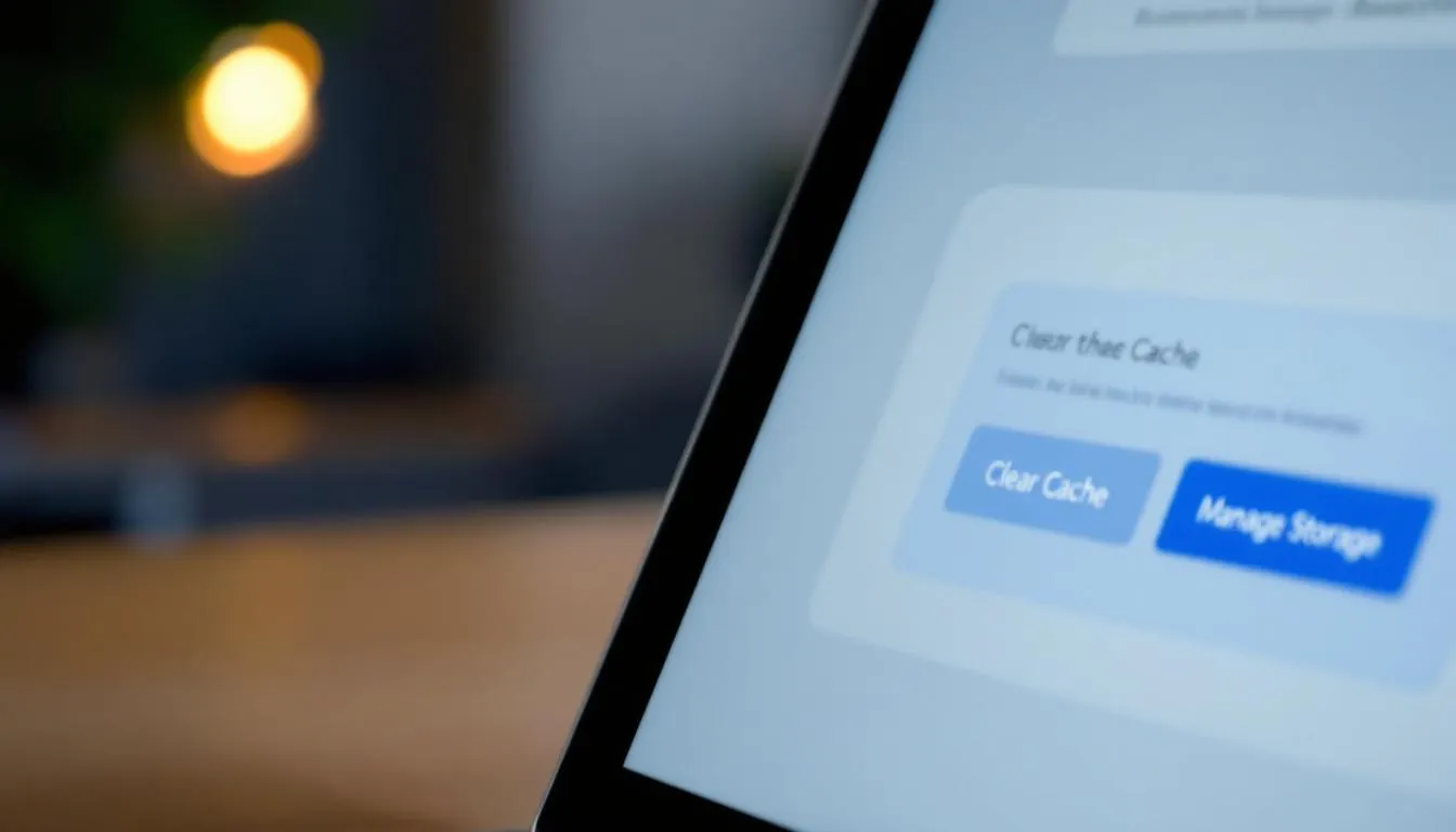 Un navigateur web sur un Mac avec des options de cache visibles.