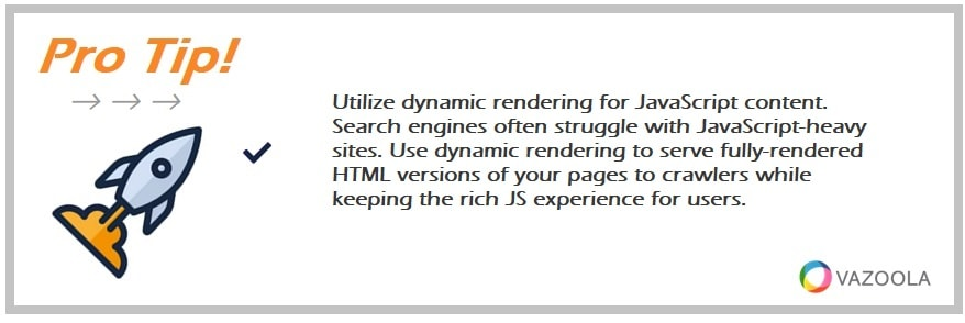 Utilize dynamic rendering for JavaScript content. Search engines often struggle with JavaScript-heavy sites. Use dynamic rendering to serve fully-rendered HTML versions of your pages to crawlers while keeping the rich JS experience for users.