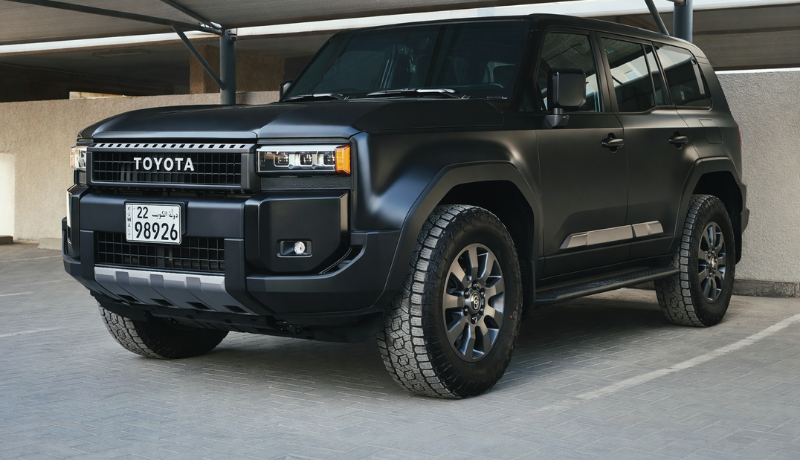 Toyota satin black PPF looking stunning with full proof protection.