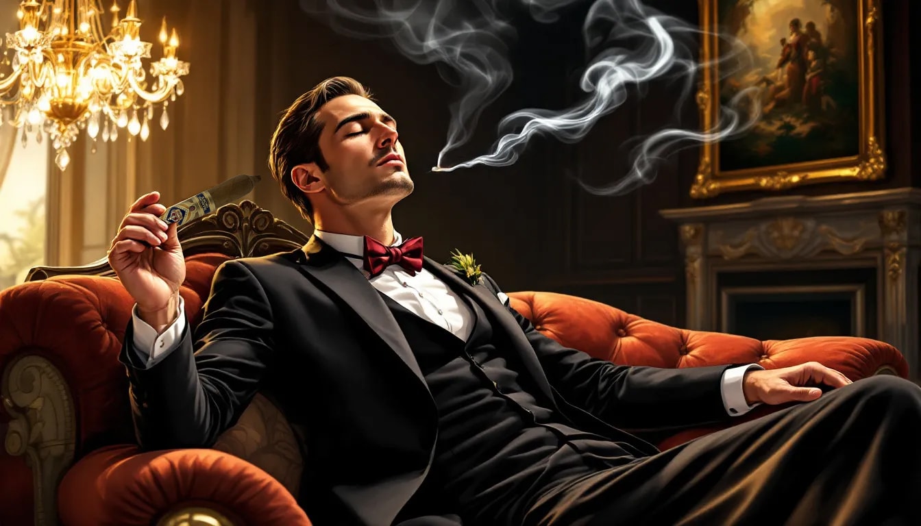 A luxury cigar being enjoyed during a special occasion.