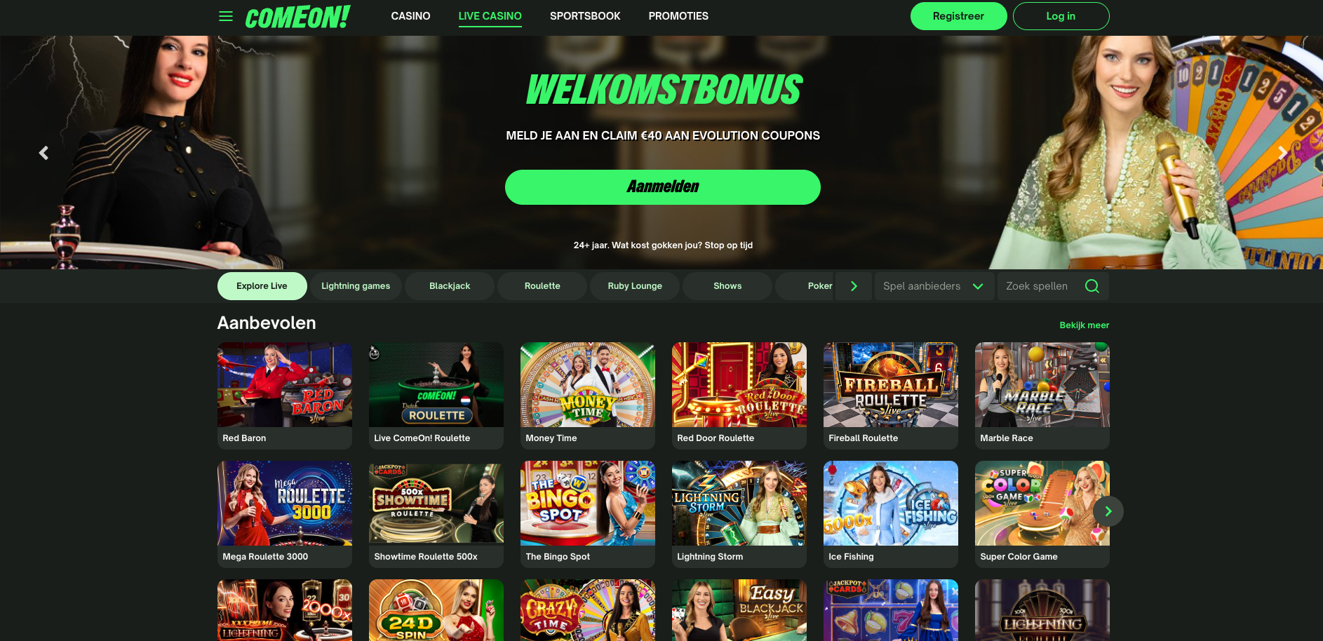 comeon live casino nl