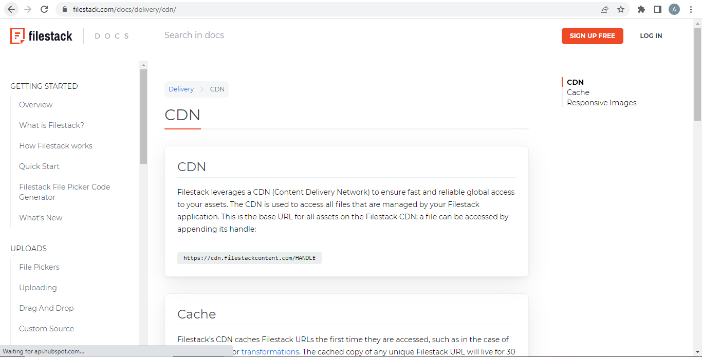 Filestack CDN also acts as a site accelerator to accelerate the process of getting responsive images