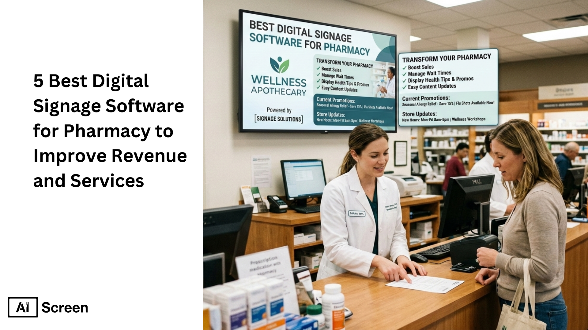 best digital signage software for pharmacy screens and promotions 