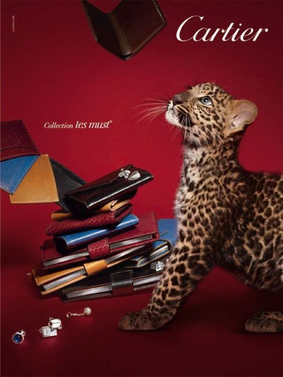 Cartier ad in red background