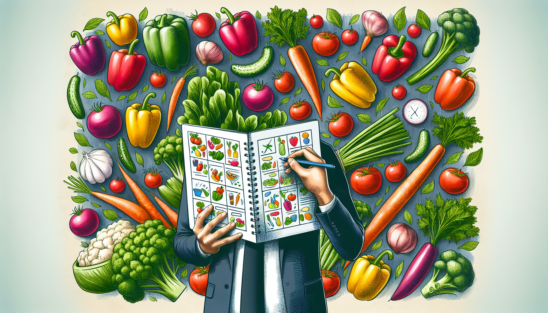 Meal planning with fresh vegetables