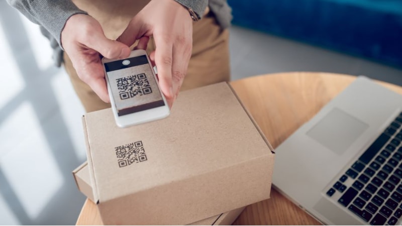 QR code on packaging box