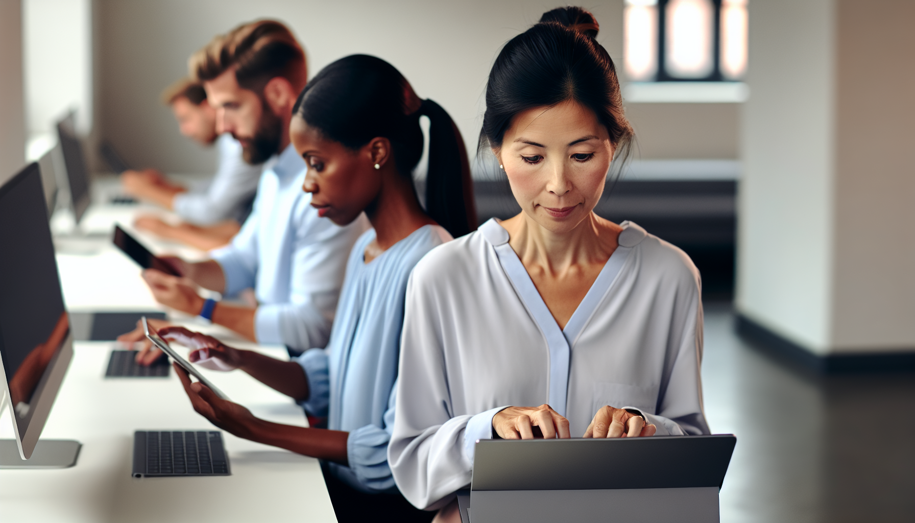 Employees using referral software on their devices