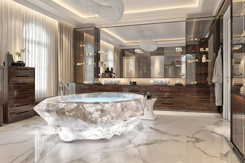 10 Home Items Only Billionaires Can Afford Crystal Bath Tub | Photo from loveproperty.com