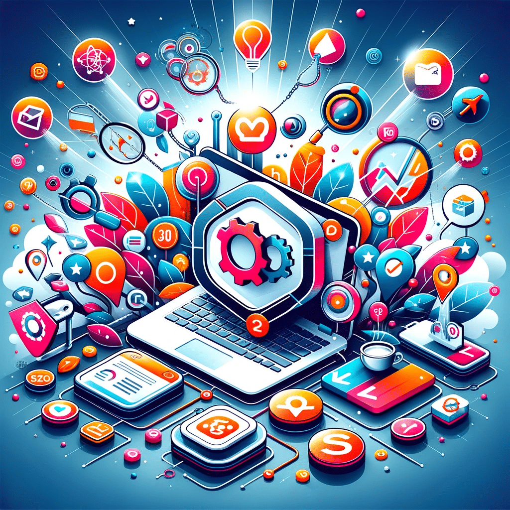 Ilustración sobre maximizar beneficios de backlinks para SEO, con enlaces fuertes, webmaster y gráficos de crecimiento. | Posiciona.Digital