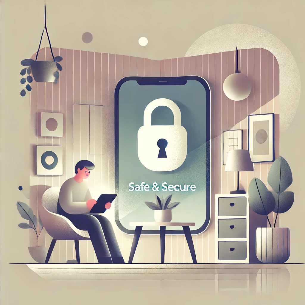 Safe and secure app illustration