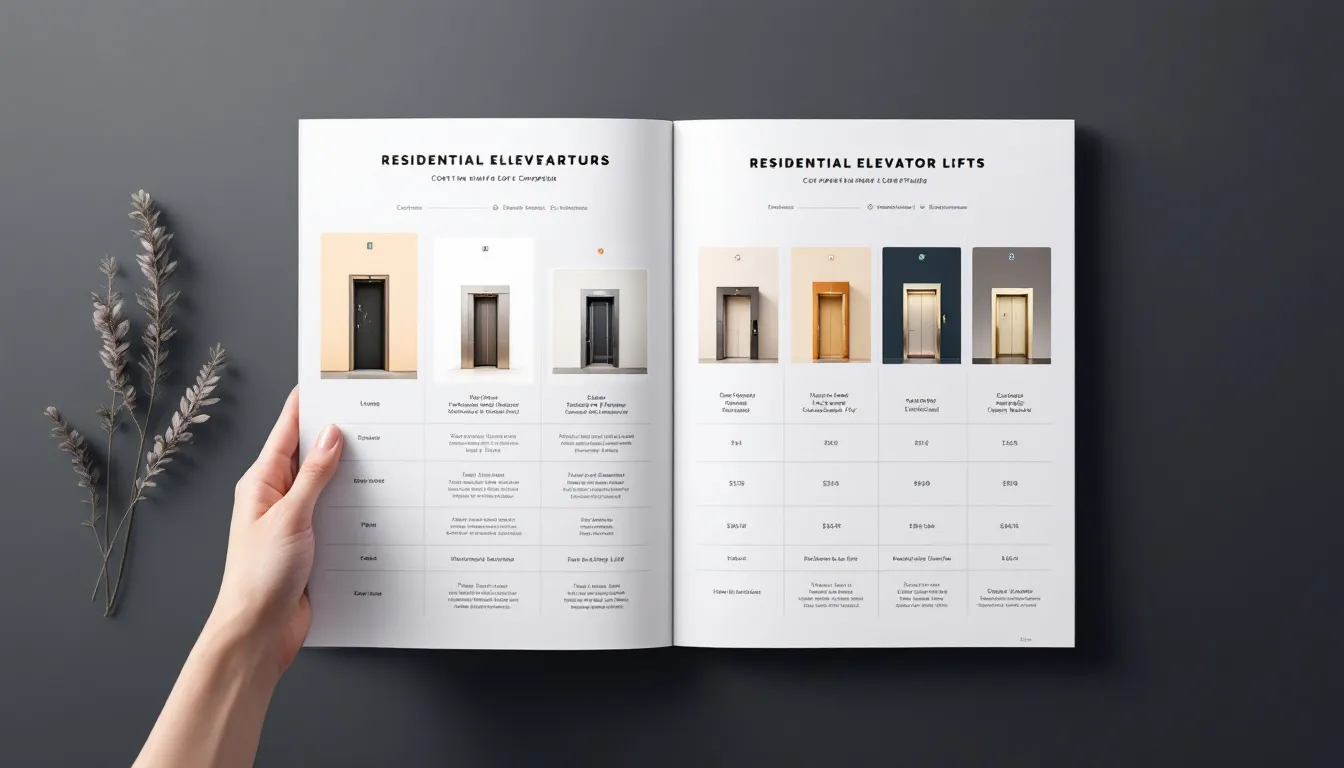 A cost comparison chart for residential elevator lifts.
