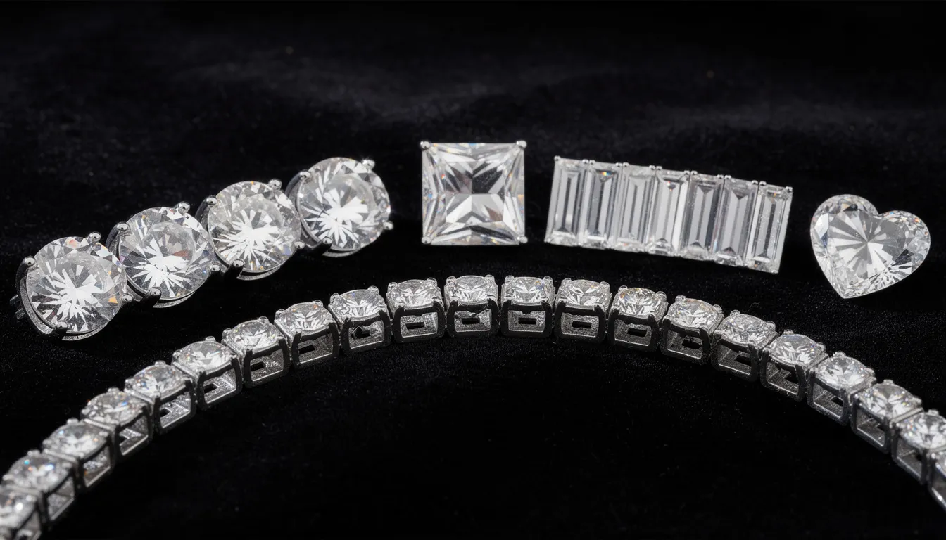 The image features a stunning silver cubic zirconia bracelet, showcasing round-cut stones that sparkle brilliantly against a silver tone metal setting. This elegant tennis bracelet is designed for women and serves as a perfect gift, complementing various styles and outfits with its timeless appeal.